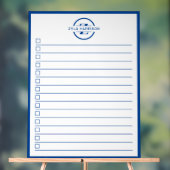 Liste de tâches à faire avec monogramme bleu moder (Neutre)