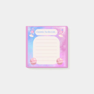Liste de tâches cosmique mignonne - Post-it fusée