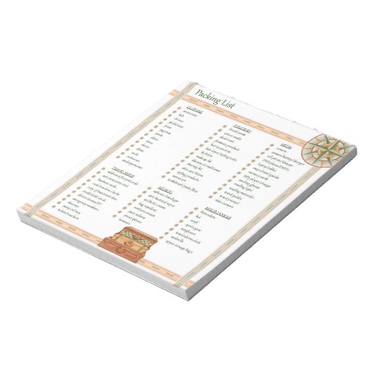 Liste d'emballage - Bloc-notes (Tourné)