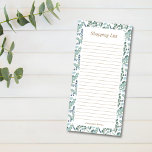 Liste d'épicerie personnalisée<br><div class="desc">Ce bloc-notes magnétique de la liste des courses d'épicerie moderne a bordé des pages et un élégant motif de verdure à eucalyptus en turquoise, vert et blanc. Il peut être personnalisé avec un nom à donner comme cadeau de ménage. Utilisez-le comme liste d'achat ou liste d'épicerie pour accrocher facilement sur...</div>