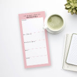 Liste d'épicerie simple minimaliste rose noir<br><div class="desc">Écrivez votre liste d'épicerie sur ce pavé magnétique pour une façon simple de planifier votre itinéraire à travers le magasin pendant le shopping. Le dos magnétique colle sur votre réfrigérateur, porte de garde métallique ou centre de commande de tableau blanc. La disposition simple et moderne en rose vif, noir et...</div>