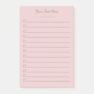 Liste des notes Post-it® personnalisées Rose à fai