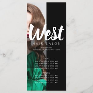 Liste des prix du menu du salon de cheveux