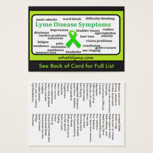 Liste des symptômes de la maladie de Lyme Carte d'