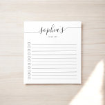 Liste des tâches Bloc-notes de script chic<br><div class="desc">Liste de choses à faire simple avec votre nom et script chic.</div>