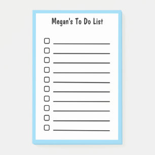 Liste des tâches - Notes de post-it bleu clair
