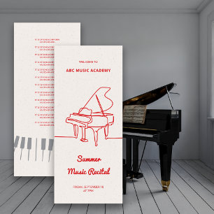 Liste du programme de récital de musique pour pian