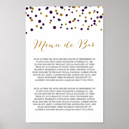 Liste personnalisée - Affiche du menu alcool (Devant)