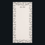 Liste personnelle de Black and Cream Simple Bows<br><div class="desc">Des arcs simples et doux dessinés à la main en noir sur du blanc chaud donnent à ce bloc-notes magnétique un air insouciant et gai, parfait pour un casier pour jeune femme, réfrigérateur dortoir ou maison sophistiquée et surélevée. Le texte personnalisé en haut vous permet de décider quel type de...</div>