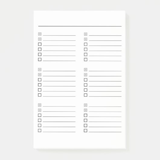Liste vide à faire Notes Post-it® (Devant)