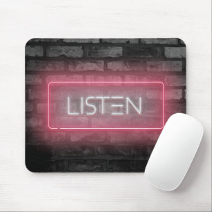 LISTEN Roze Neon Licht Muismat