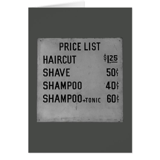 listes des prix (Devant)