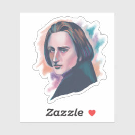 Liszt Colorful Watercolor Portrait Sticker