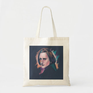 Liszt Kleurrijk Waterverf Portret Citaat Boodschap Tote Bag