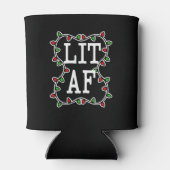 Lit AF grappige Kerst Lichten Vakantie koelbox Blikjeskoeler (Achterkant)