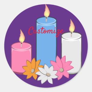 Lit Candle Flowers Thunder_Cove Ronde Sticker