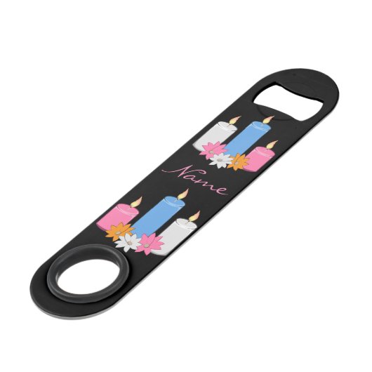 Lit Candle Flowers Thunder_Cove Speed Flessenopener (Voorkant Gekanteld)