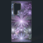 Lit de fleurs Art Fractal Abstrait tendance brilla<br><div class="desc">Art fractal frappant,  fleurs d'imaginaire gris violet brillant. Design unique pour votre Samsung Galaxy S22 Ultra coque et plus.</div>