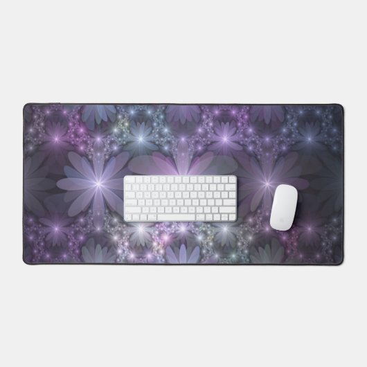 Lit de fleurs tendance brillant art fractal abstra (Clavier et souris)