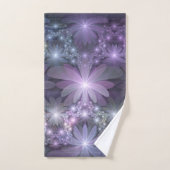 Lit de fleurs tendance brillant art fractal abstra (Serviette à main)