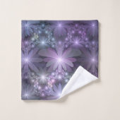 Lit de fleurs tendance brillant art fractal abstra (Gant de toilette)