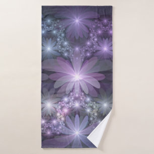 Lit de fleurs tendance brillant art fractal abstra