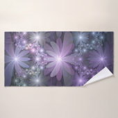 Lit de fleurs tendance brillant art fractal abstra (Serviette de bain)