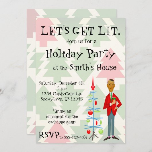 Lit Fête Invitation (Devant / Derrière)