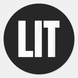Lit Funny Bold Text Word Humor Gezegde Ronde Sticker