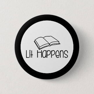 Lit Gebeurt Grappig Boekliefhebber Ronde Button 5,7 Cm