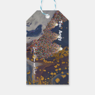 Lit kerstboom cadeaulabel