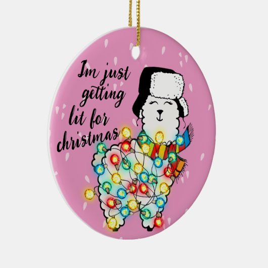 Lit Llama Ornament - Feestelijk & ! (Rechts)