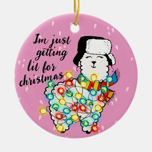 Lit Llama Ornament - Feestelijk & ! (Voorkant)