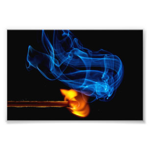 Lit Match, Fire en Roke Foto Afdruk