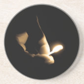 Lit Match Zandsteen Onderzetter (Voorkant)