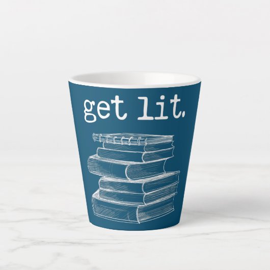 Lit met Boeken Funny Meme Book Lover Reading Latte Mok (Voorkant)