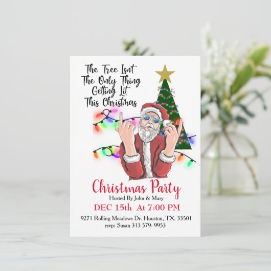 Lit Père Noël Christmas Invitation (Debout devant)