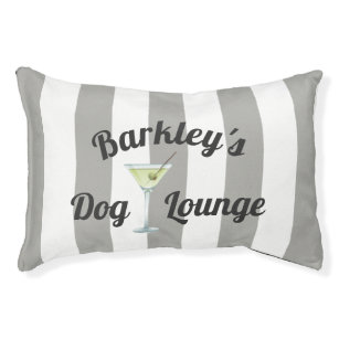 Lit Pour Animaux Amusant Stripes Personnalisées Martini Dog Lounge