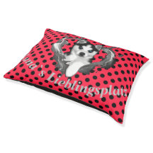 Chiot Husky Cœur Endroit préféré Rouge Noir