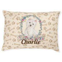 Westie Chien Empreinte de patte & Chien Bone Cute 