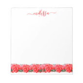 Lit Rose Rouge Du Bloc-Notes Monogramme Rose (Devant)