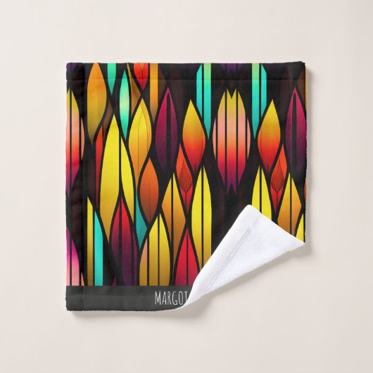 Lit Stainen Verre Cattails Mosaic Motif (Gant de toilette)