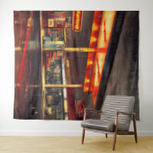 Lit Up Gas Station 1950 Wandkleed (In Situ (horizontaal))