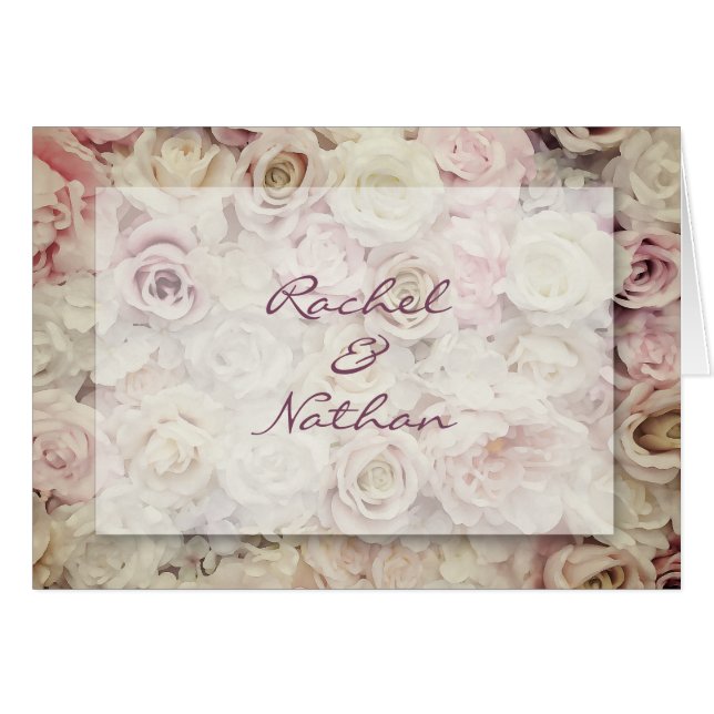 Lit vintage Rose Mariage Merci Notes (Devant horizontal)