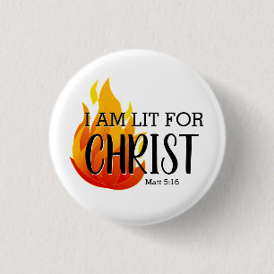 LIT VOOR CHRIST CHRISTELIJK RONDE BUTTON 3,2 CM