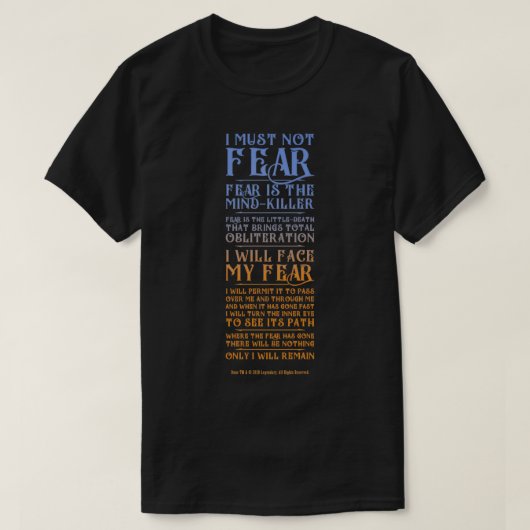 Litany against Fear Dune 2021 T-shirt (Design voorkant)