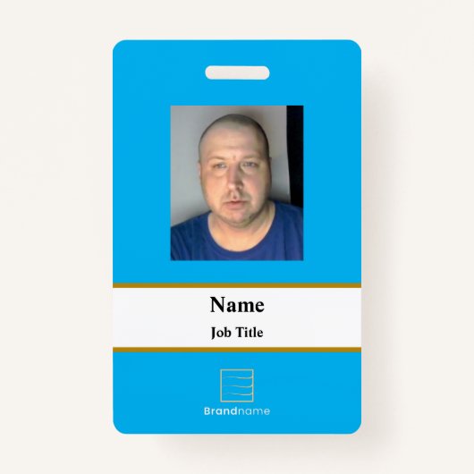 Lite Blue Employee ID Badge (Voorkant)