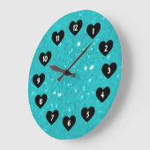 Lite Blue Glimmer met hartwandklok Grote Klok (Hoek)