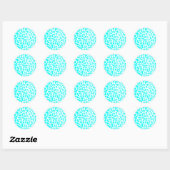 Lite Blue Leopard Print Ronde Sticker (Vel)
