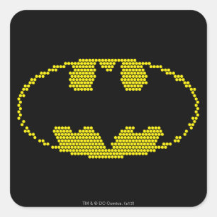 Lite-Brite Bat Emblem Vierkante Sticker